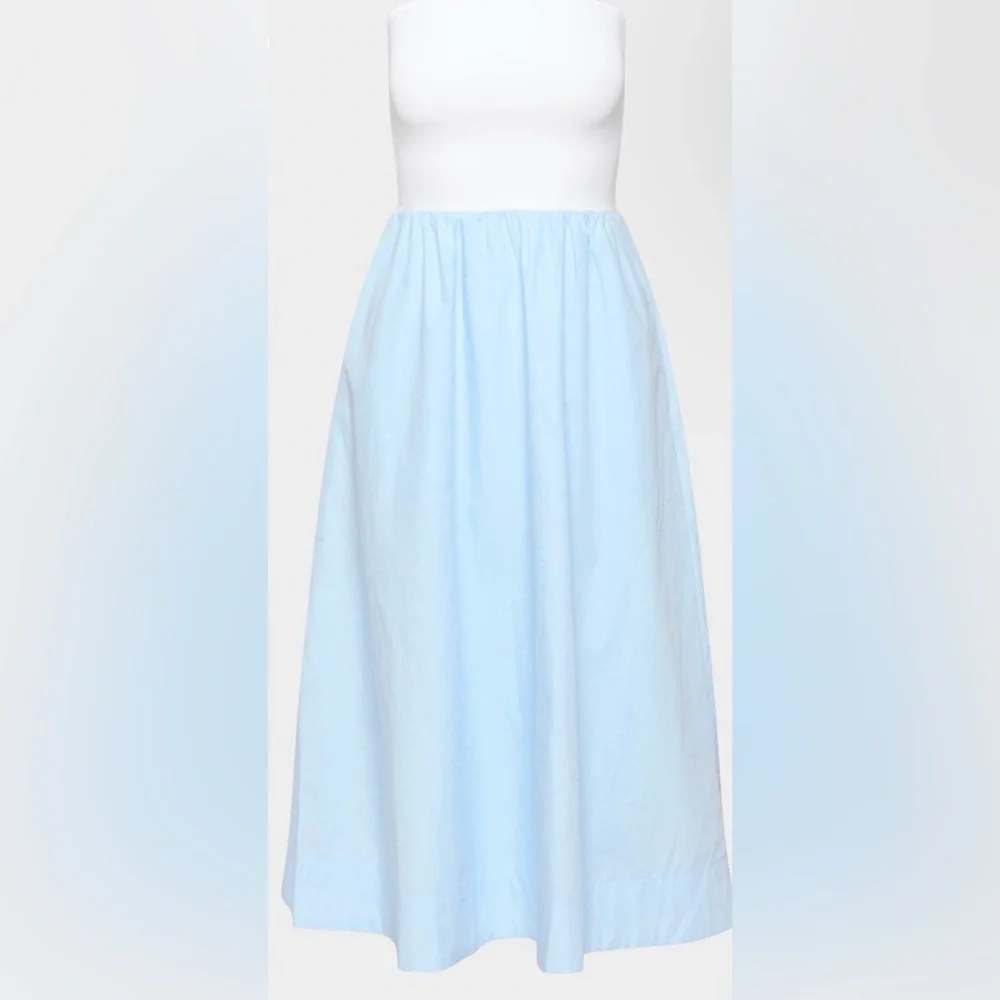 Aritzia Fluid Poplin Dress Skyline Blue - Picture 1 of 8